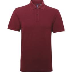 ASQUITH & FOX Performance Blend Short Sleeve Polo Shirt - Burgundy