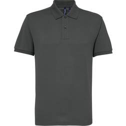 ASQUITH & FOX Performance Blend Short Sleeve Polo Shirt - Charcoal