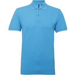 ASQUITH & FOX Performance Blend Short Sleeve Polo Shirt - Turquoise