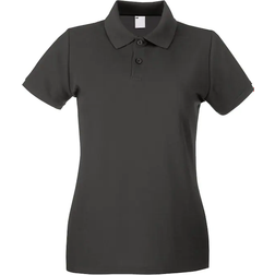 Universal Textiles Women's Fitted Short Sleeve Casual Polo Shirt - Graphite