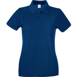 Universal Textiles Women's Fitted Short Sleeve Casual Polo Shirt - Navy Blue