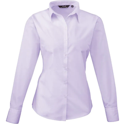 Premier Women's Long Sleeve Poplin Blouse - Lilac