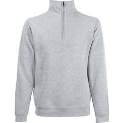 Fruit of the Loom Zip Neck Sweatshirt - Heather Gray