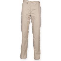 Henbury 65/35 Flat Fronted Chino - Stone