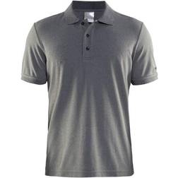 Craft Pique Classic Polo Shirt Men - Black/Heather Grey