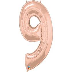 Qualatex Latex Ballons 34 Inch Metallic Number 9 Rose Gold