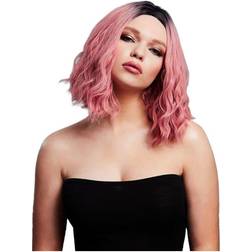 Smiffys Fever Cara Wig Ash Pink