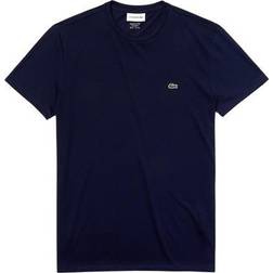 Lacoste Men's Crew Neck Pima T-shirt- Navy Blue