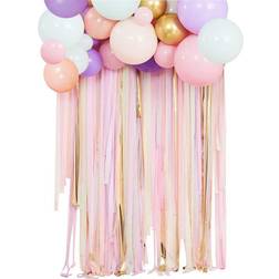 Ginger Ray Decor Pastel Streamer and Balloon Party Backdrop