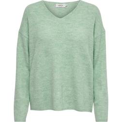 Only V-Neck Knitted Sweater - Gray/Ether