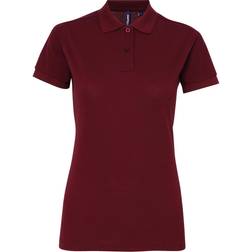 ASQUITH & FOX Women's Short Sleeve Performance Blend Polo Shirt - Burgundy