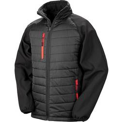 Result Black Compass Padded Softshell Jacket Unisex - Black/Red