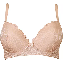 Pour Moi Romance Moulded Plunge Push Up Bra - Almond