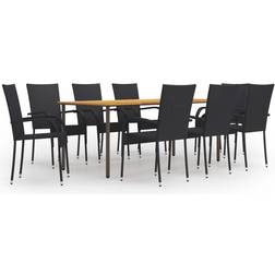 vidaXL 3072505 Patio Dining Set, 1 Table incl. 8 Chairs