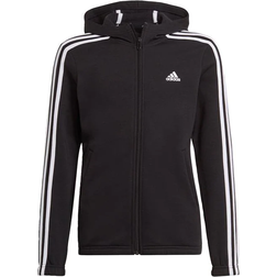 Adidas Essentials 3-Stripes Full-Zip Hoodie - Black/White (GS2195)