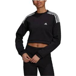 Adidas Women Hyperglam Crop Crew Sweatshirt - Black