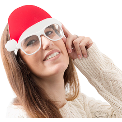 BigBuy Christmas Glasses with Santa Hat Christmas Planet