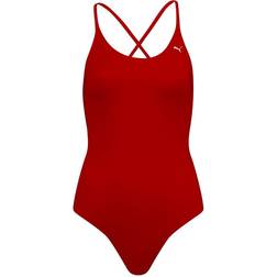 Puma Women's V-Neck Crossback Swimsuit - Red