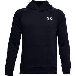 Under Armour Boy's Rival Cotton Hoodie - Black/Onyx White (1357591-001)