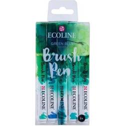 Ecoline Brush Pen Green Blue 5-pcs