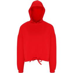 Tridri Women's Cropped Oversize Hoodie - Fire Red