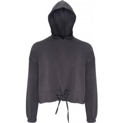 Tridri Women's Cropped Oversize Hoodie - Charcoal