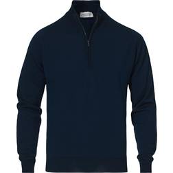 John Smedley Barrow Extra Fine Merino Half Zip - Orion Green