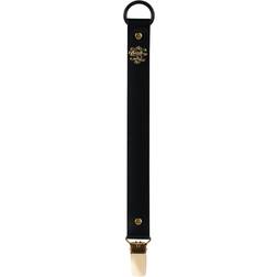 Bjällra of Sweden Pacifier Clip Black Faux Leather