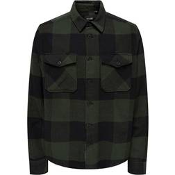 Only & Sons Checked Shirt - Green/Forest Night