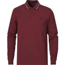 Fred Perry Twin Tipped Long Sleeve Polo Shirt - Red