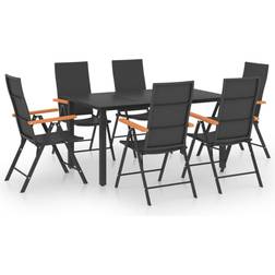 vidaXL 3060073 Patio Dining Set, 1 Table incl. 6 Chairs