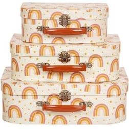 Sass & Belle Earth Rainbow Suitcases Set of 3