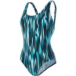 Speedo Aurasheen Printed Swimsuit - Nordic Teal/Black