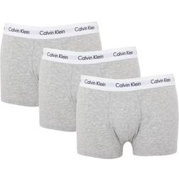 Calvin Klein Cotton Stretch Low Rise Trunks 3-pack - Grey Heather