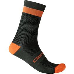 Castelli Alpha 18 Socks Men - Military Green/Fiery Red