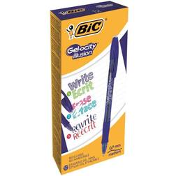 Bic Gel-ocity Illusion Erasable Gel Pen Blue 0.7mm 12pcs