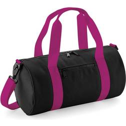 BagBase Mini Barrel Bag - Black/Fuchsia