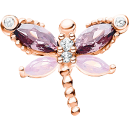 Thomas Sabo Dragonfly Single Ear Stud - Rose Gold/Violet/Transparent