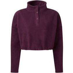 Tridri Women's Cropped Fleece Top - Mulberry Red