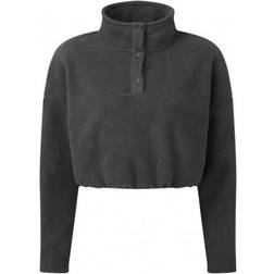Tridri Women's Cropped Fleece Top - Charcoal Grey
