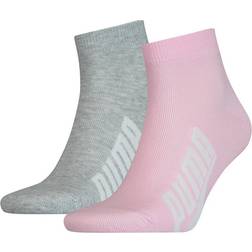 Puma Lifestyle Quarter Sock 2-pack - Pink/Grey