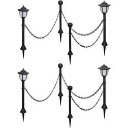 vidaXL Chain Fence and Poles Ground Lighting 70cm 4pcs