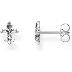 Thomas Sabo Fleur-De-Lis Ear Studs - Silver/Black