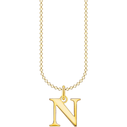 Thomas Sabo Charm Club Letter N Necklace - Gold