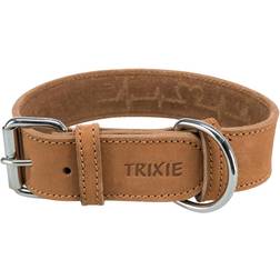 Trixie Greased Leather Collar Rustic "Heartbeat" M