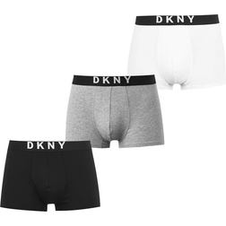 DKNY Cotton Modal Boxer Trunks 3-pack - Black/Grey/White