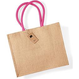 Westford Mill Classic Jute Shopper - Natural/Fuchsia