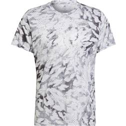 Adidas Fast Graphic Primeblue T-shirt Men - Grey One/White