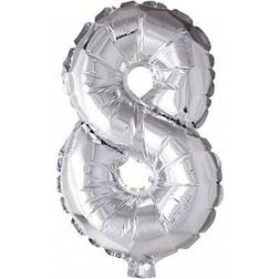 Creotime Foil Balloon, 8, H: 41 cm, silver, 1 pc