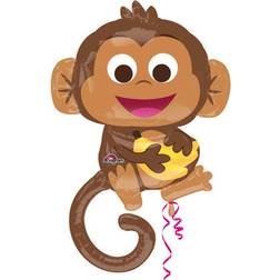 Amscan 3457301 Happy Monkey Foil SuperShape Balloon 36"